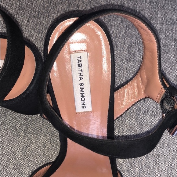 Like new black suede block heel platforms - Picture 2 of 5